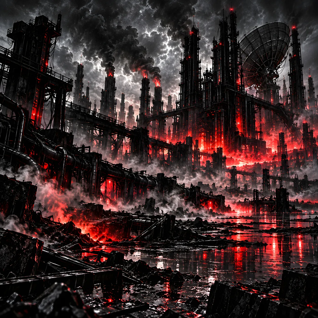 He wakes among the ruins of an industrial city. No name. No date. Only fires, smoke and the certainty that he survived.
