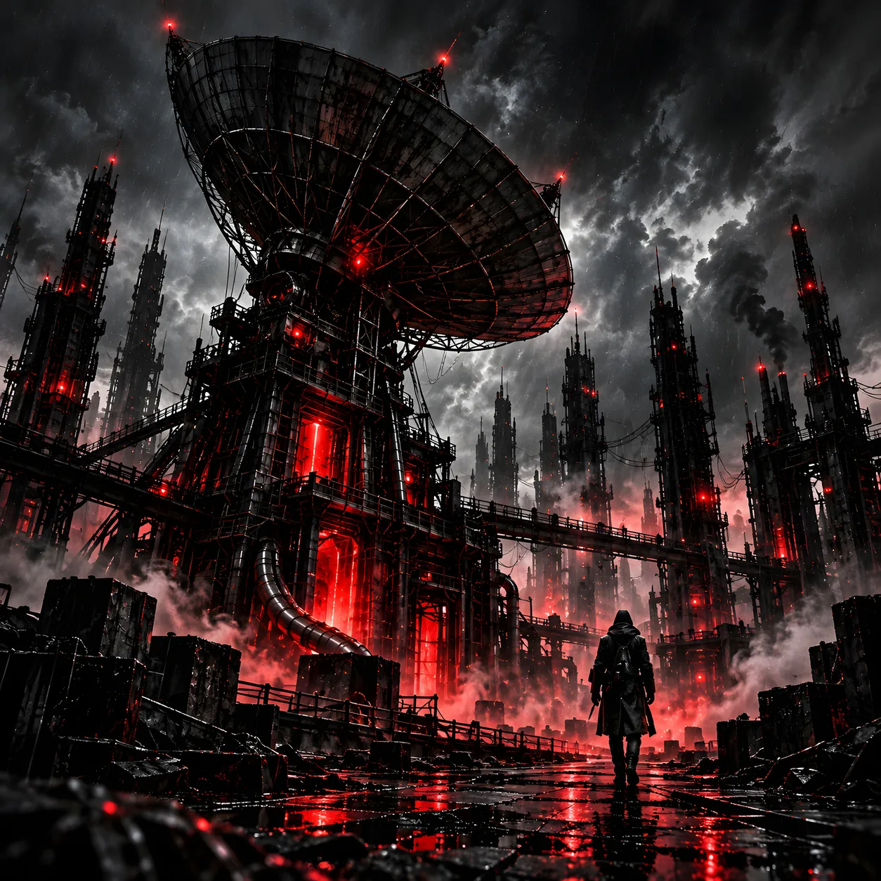 A colossal antenna, broadcasting to no one. The voices on the signal are long dead, and they call him their own.